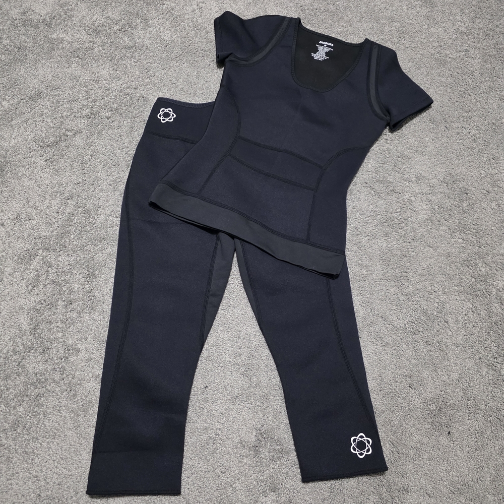 Zaggora Black Short Sleeve Top and Leggings Set